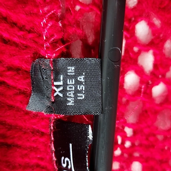 Notations short sleeve turtleneck sweater red xl - Picture 5 of 11